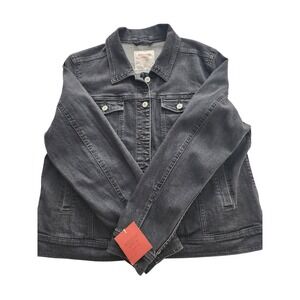 Mossimo Supply Co Denim Jacket Black Long Sleeve Button Front Size XXL